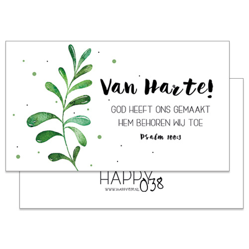 Kadokaartje: Van harte! God heeft ons gemaakt